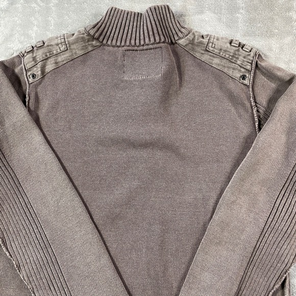 Buckle Black Sweater Pullover Mens XL Slim Fit Tan 1/4 Zip Mock Neck Preppy - Picture 8 of 11